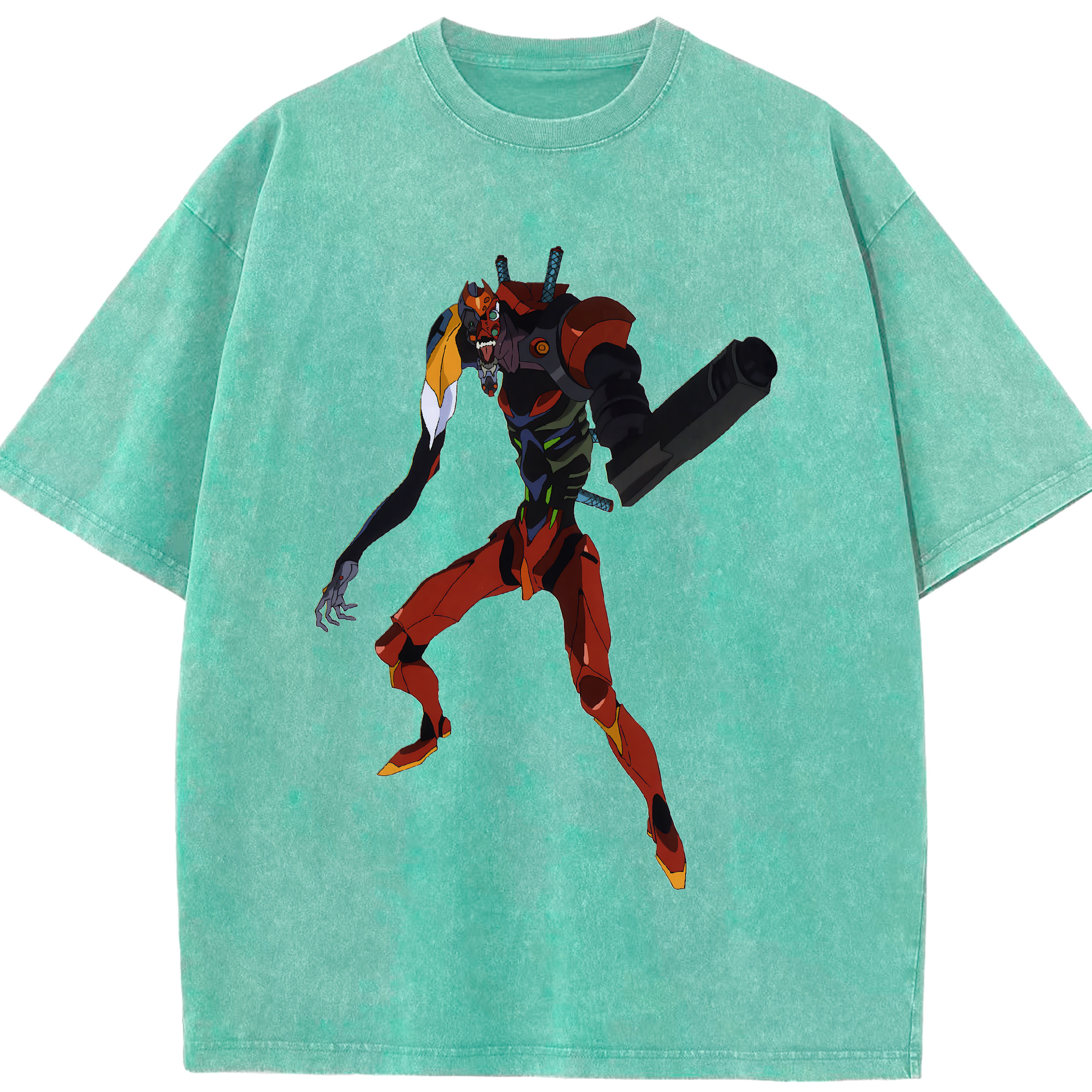 （画像用） EVA 新世紀エヴァンゲリオン 綿100% ヴィンテージ風 半袖Tシャツ（フロントプリント）